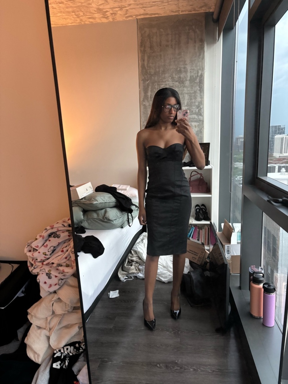 Vintage Dolce & Gabbana Strapless Black Midi Dress